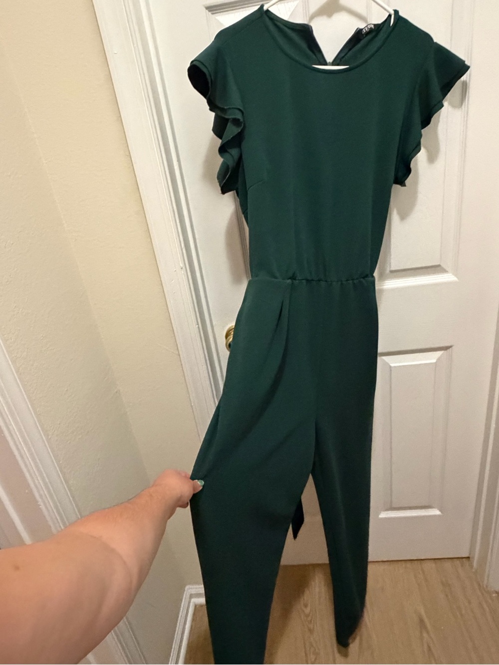 Amazon Forest Green Ruffle Sleeve Jumpsuit